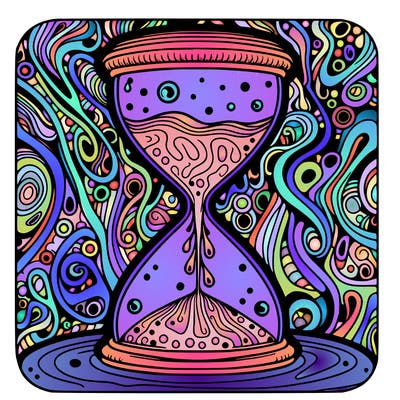 surreal pschedelic hourglass sands of time