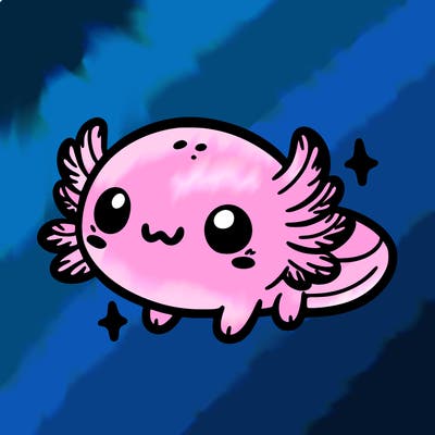 cute easy baby axolotl