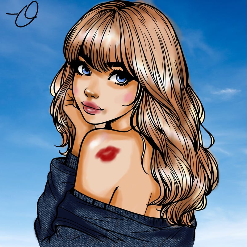 realistic girl with bangs looking over her shoulder