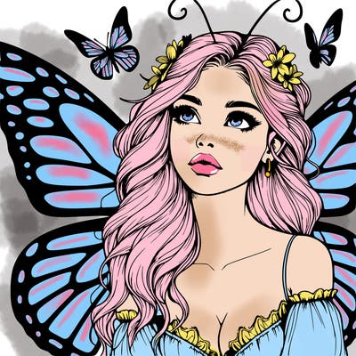 butterfly fairy realistic girl