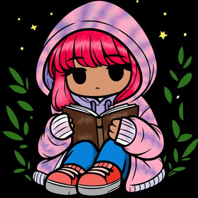 girl in oversized hoodie reading a book