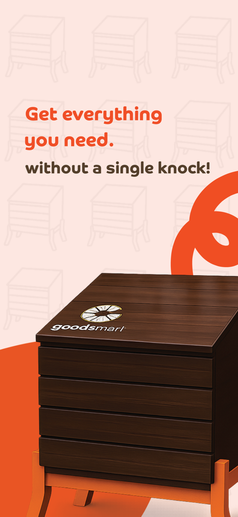 GoodsMart - GoodsMart wooden delivery box with the tagline Get everything you need without a single knock