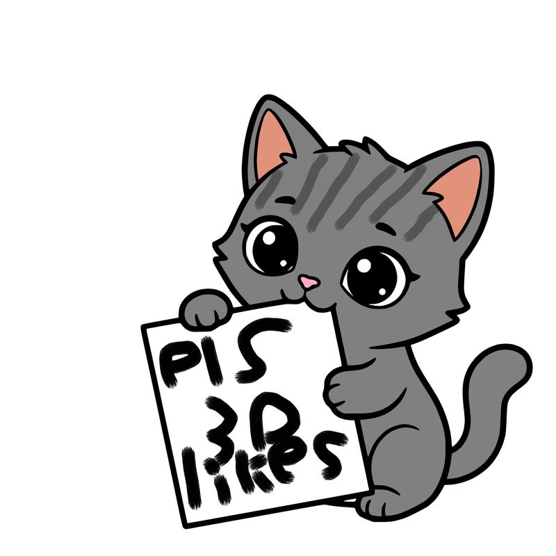 a small cat with a blank sheet of paper in its hand. the cat is sooooooo cute!