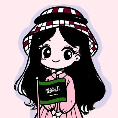 a girl wearing the saudi flag