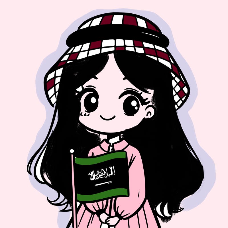 a girl wearing the saudi flag