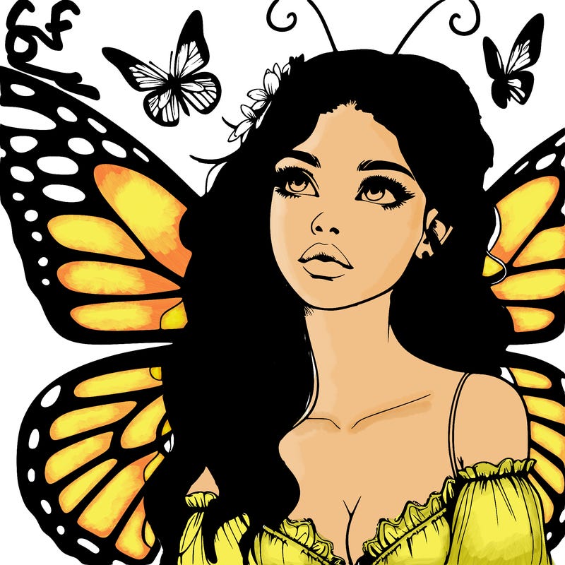 butterfly fairy realistic girl