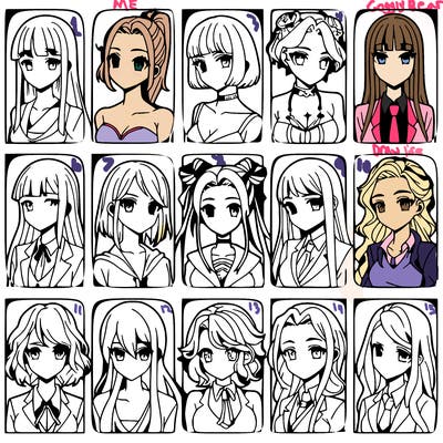 girls that look diffrent anime