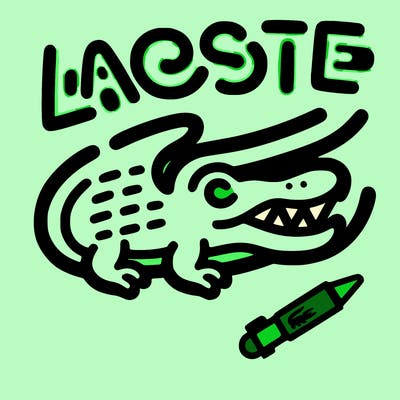 lacoste logo em writing