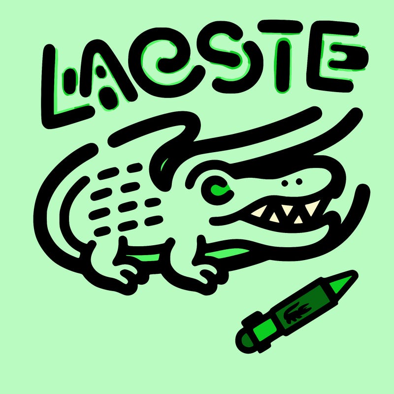 lacoste logo em writing