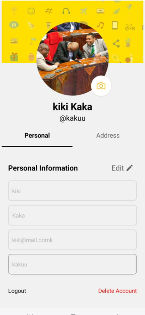 Hobbee - 개인 정보 및 계정 관리 옵션을 보여주는 Hobbee 앱의 사용자 프로필 화면