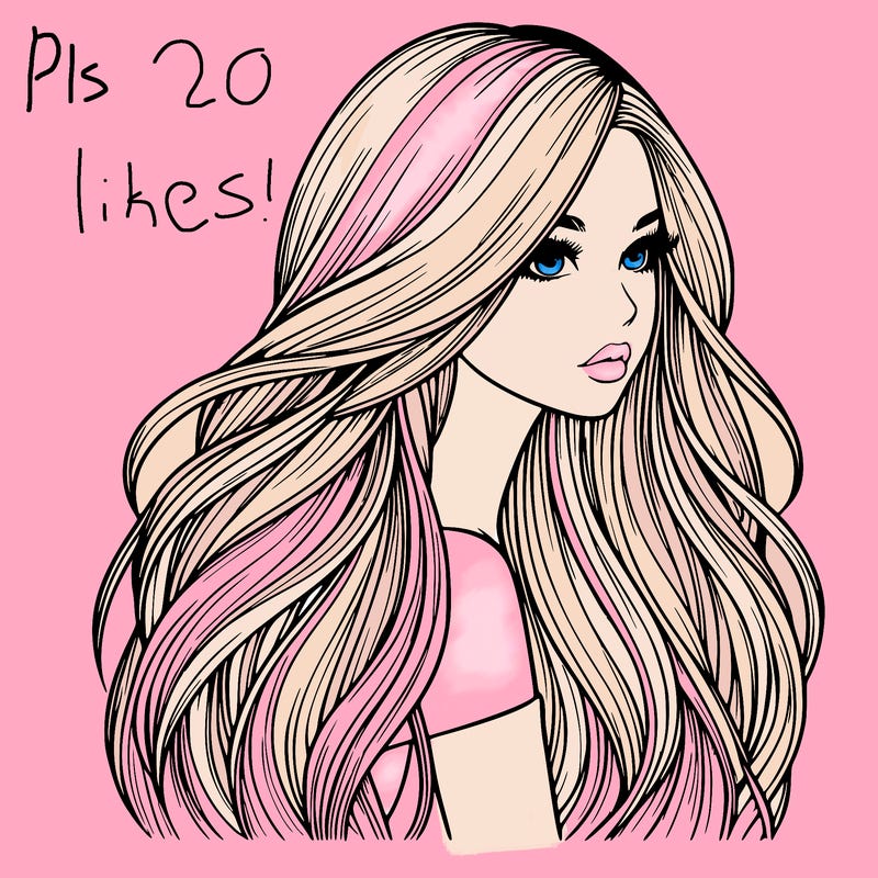 realistic girl with long realistic hair