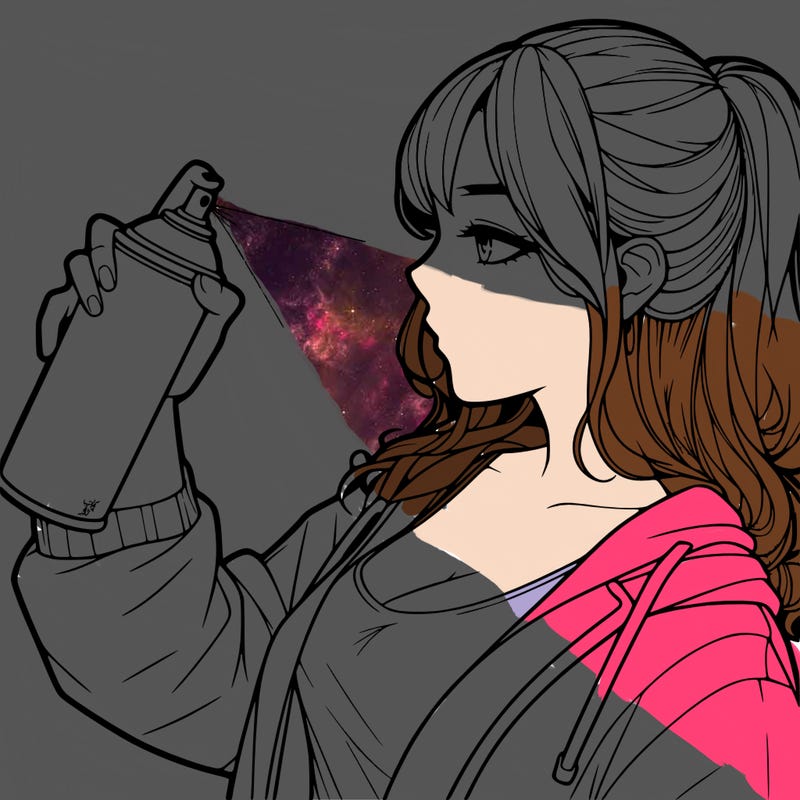 a realistic girl spray, painting