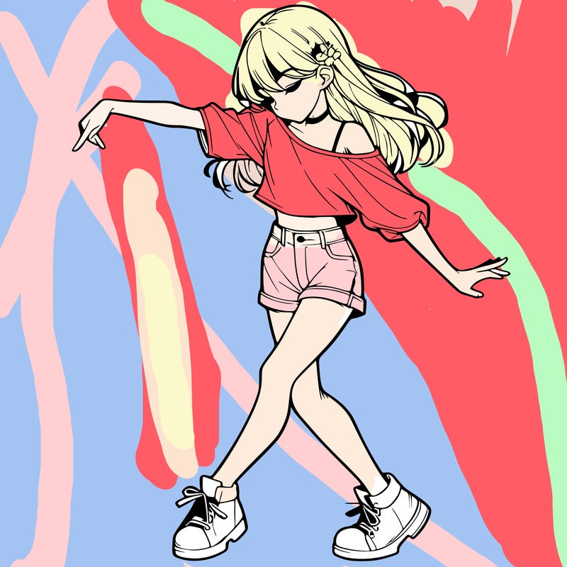 realistic girl danceing