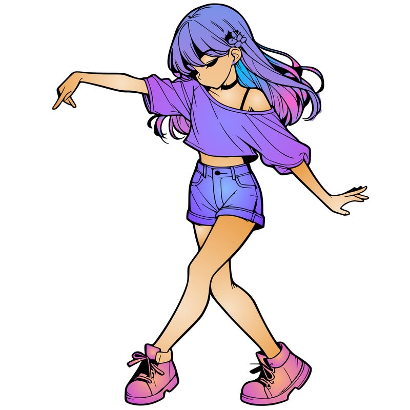 realistic girl danceing