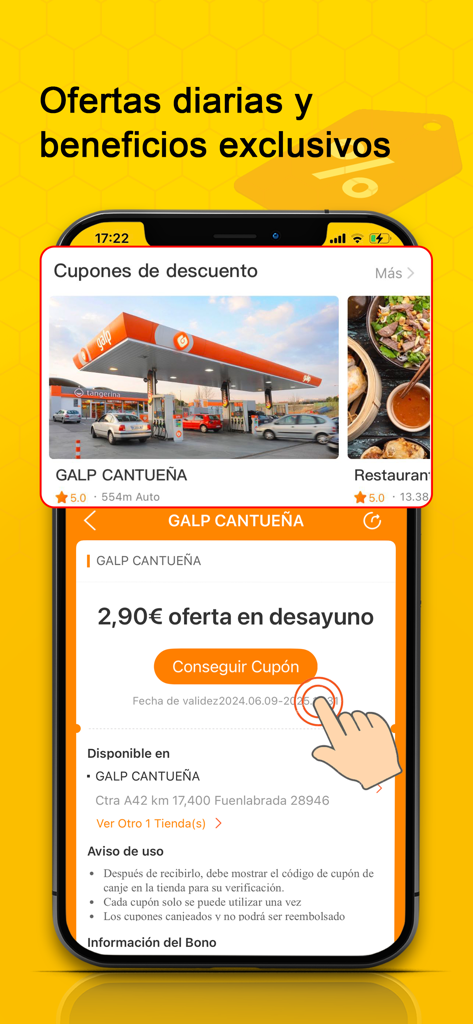 MiBee - MiBee app interface displaying daily offers and local discount coupons