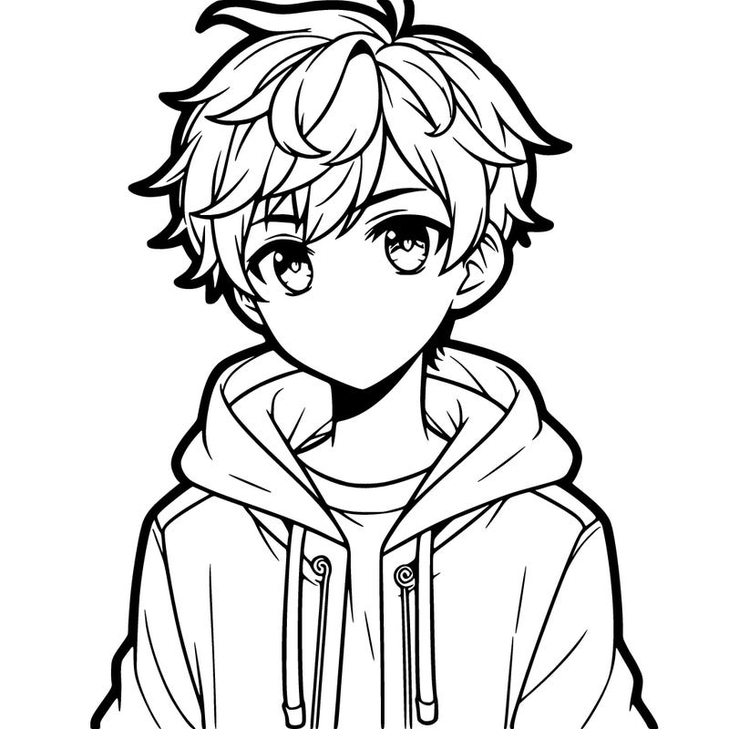 anime guy in hoodie