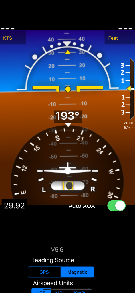 AHRS Utility - Digital flight instrument display with artificial horizon and heading indicator