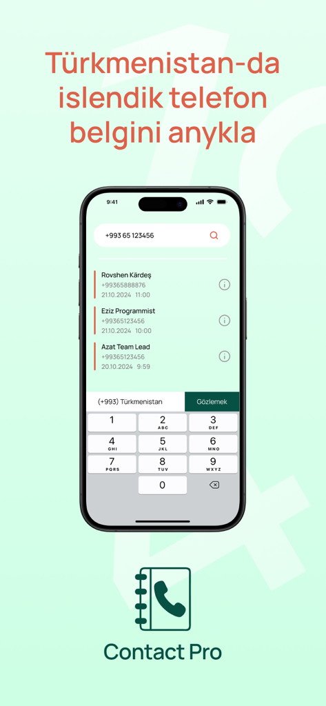 Interface do aplicativo móvel Contact Pro TM exibindo resultados de busca reversa de número de telefone