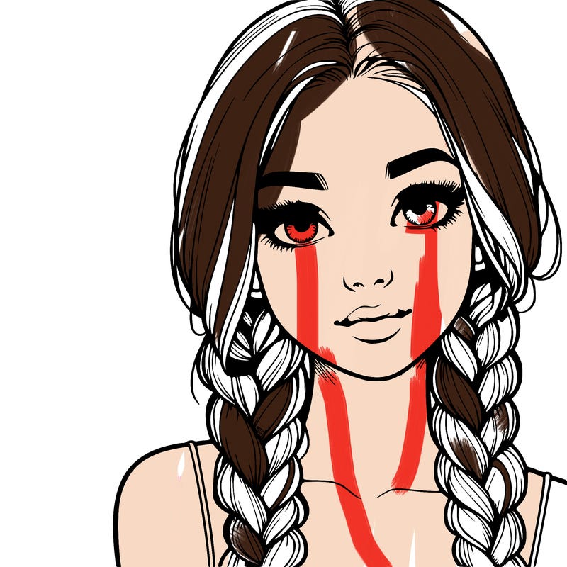realistic girl with braids