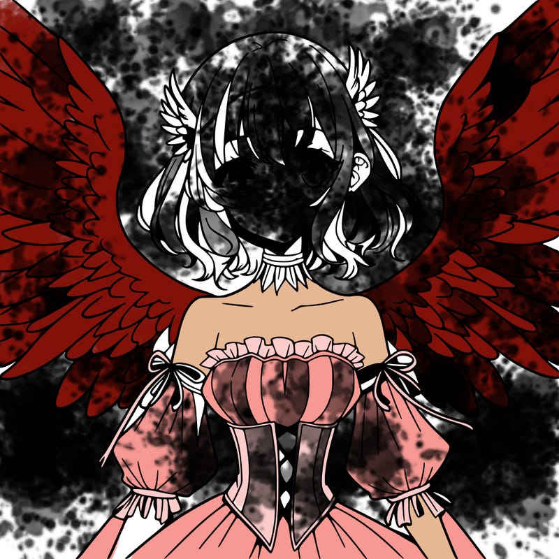 manga woman with large wings