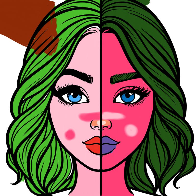 realistic girl split half