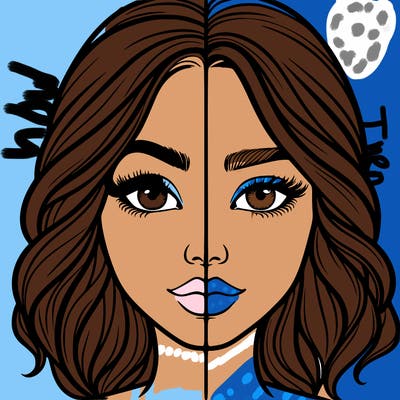 realistic girl split half