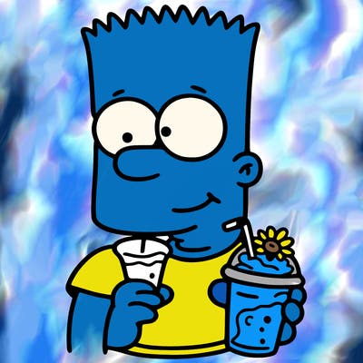 bart drinking a smoothie