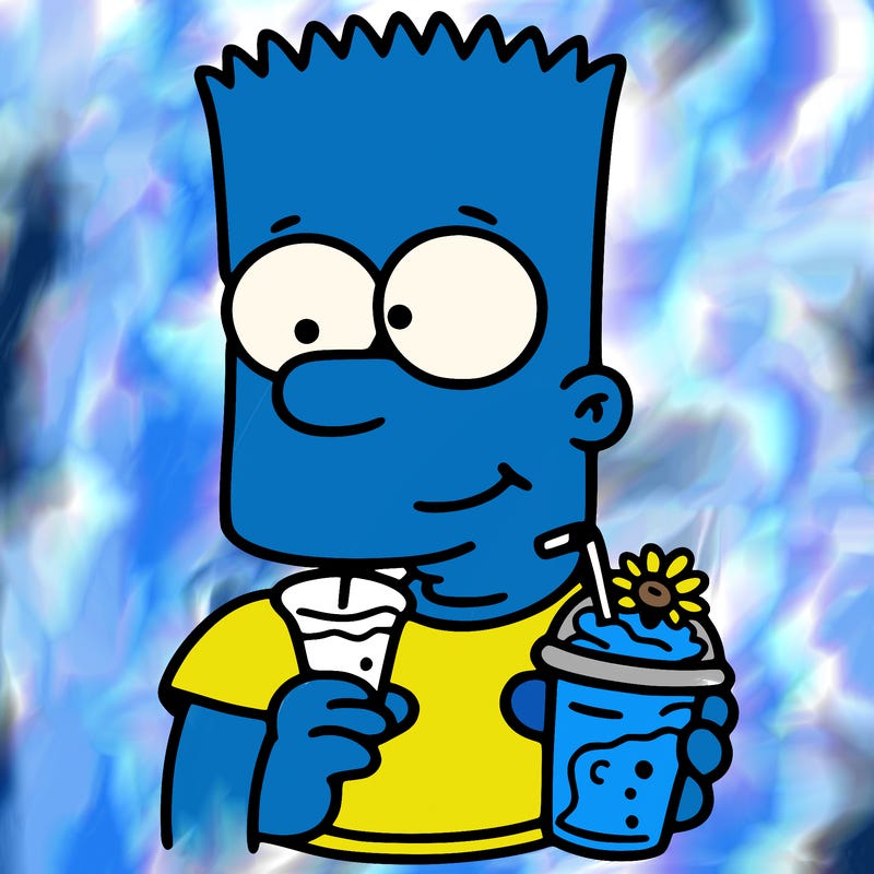 bart drinking a smoothie