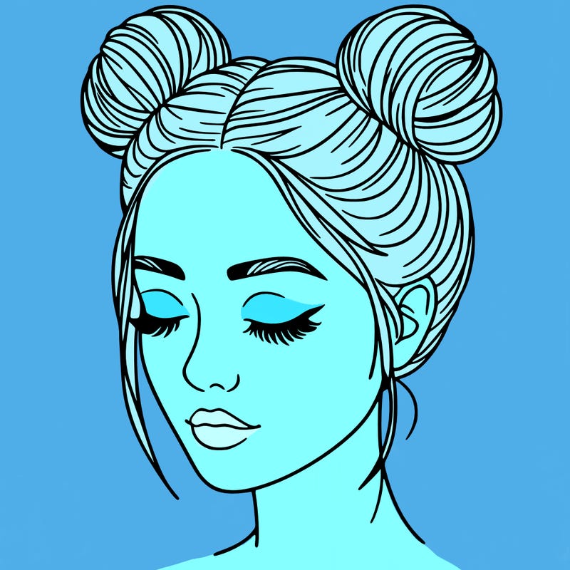 woman with hair buns