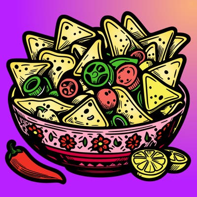 nachos with bowl