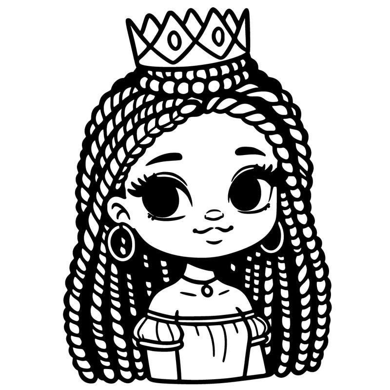 black girl with braids and crown