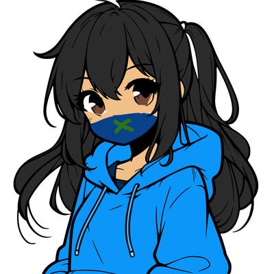 anime girl wearing hoodie
