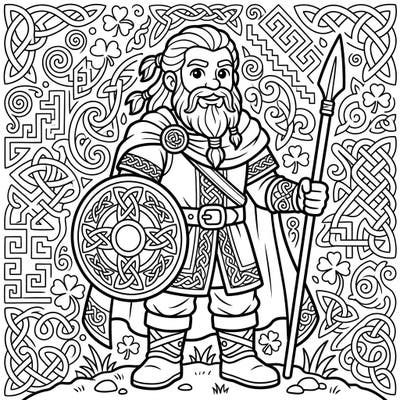 Introduce your little one to the brave world of Celtic warriors with this adorable and easy-to-color template. Designed specifically for toddlers, it features thick lines, simple shapes, and a friendly character perfect for tiny hands.