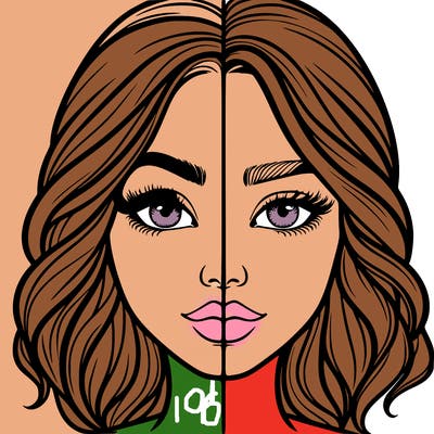 realistic girl split half