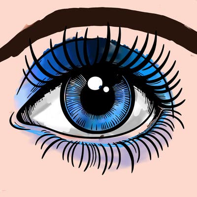 realistic eye without a pupil