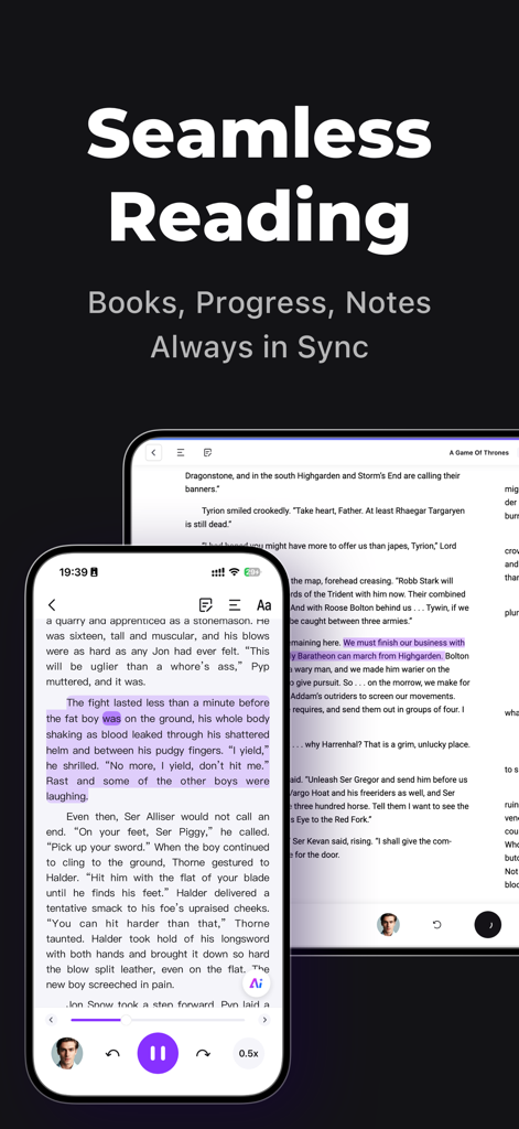 La aplicación Readify sincroniza el progreso de lectura y las notas entre iPhone y iPad