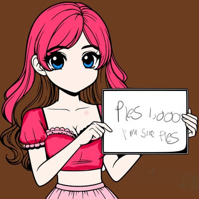 realistic pretty girl holding blank sign