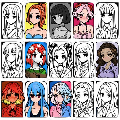 girls that look diffrent anime