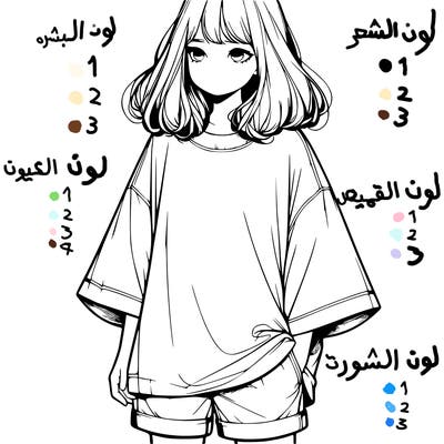 realistic girl with big t shirt and shorts