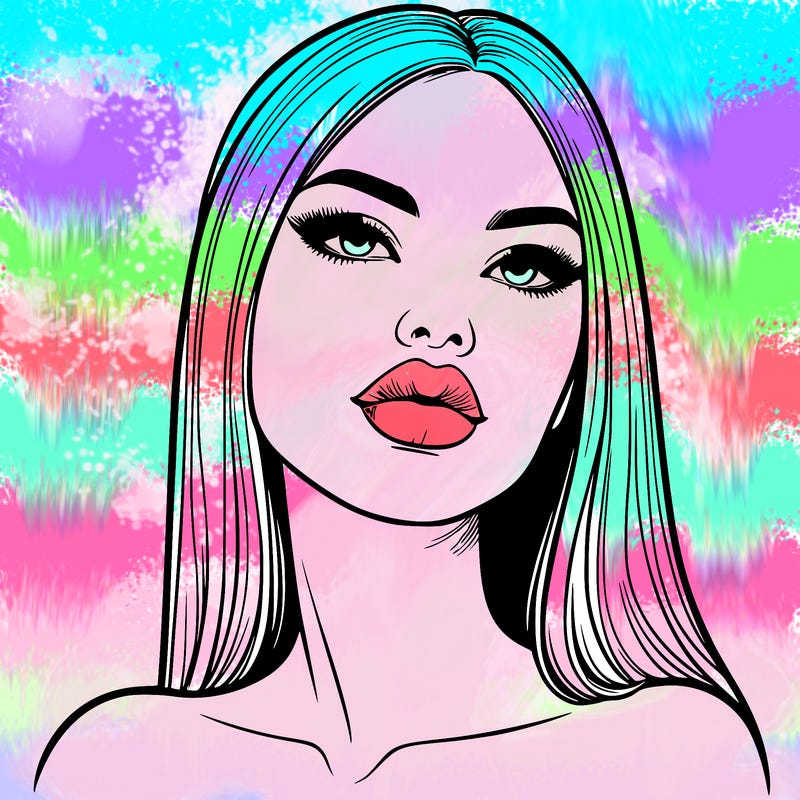 realistic woman with full lips