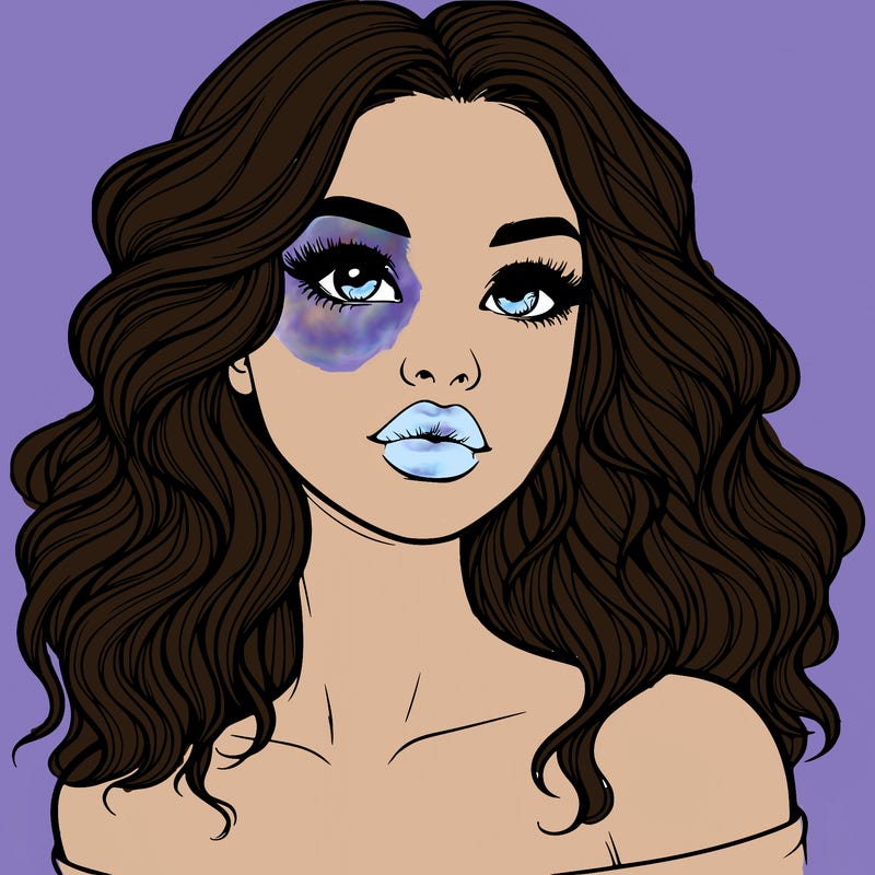 realistic girl with wavy hair and lips