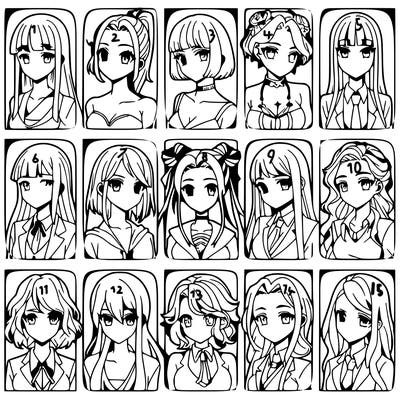 girls that look diffrent anime