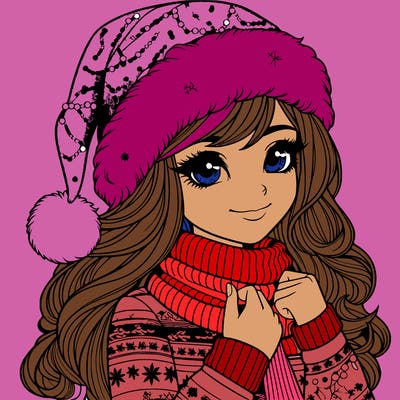 realistic christmas girl