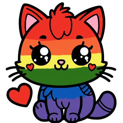 cute cat with a heart