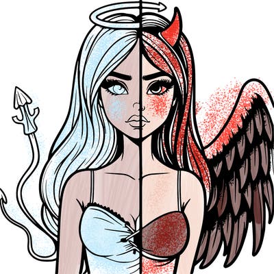 devil vs angel realistic girl