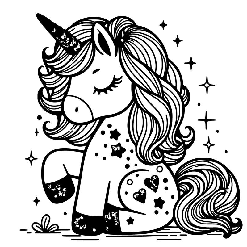 a beautiful unicorn with glitter