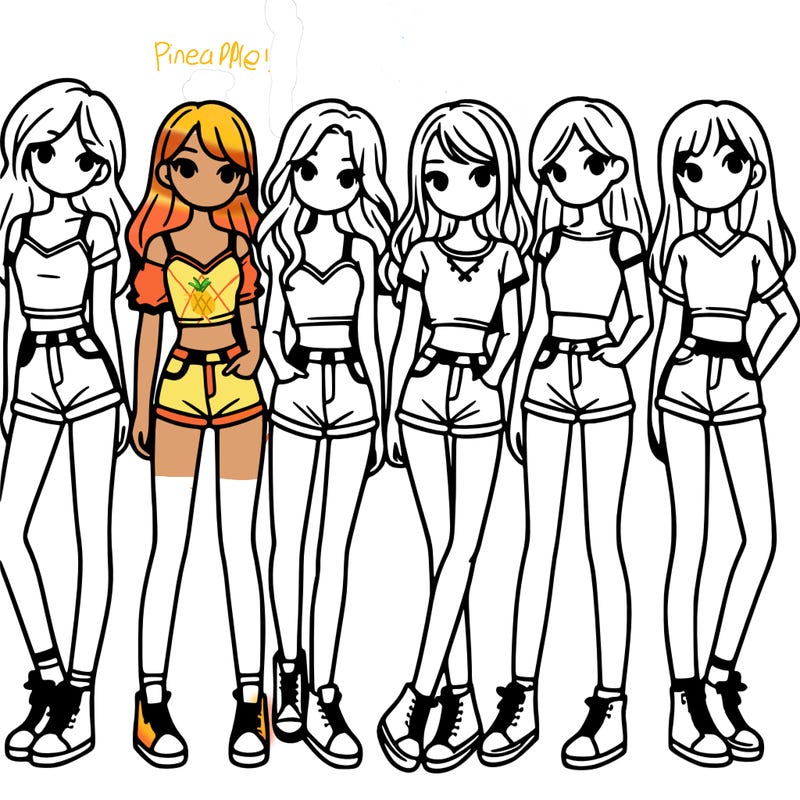 a group of girls wearing crop tops and shorts