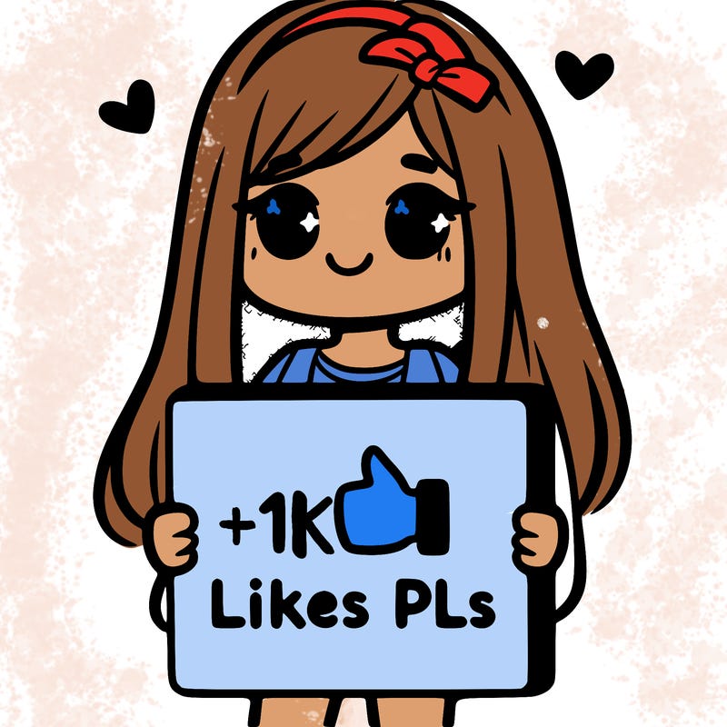 girl holding a sign saying 10 likes pls