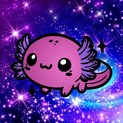 cute easy baby axolotl