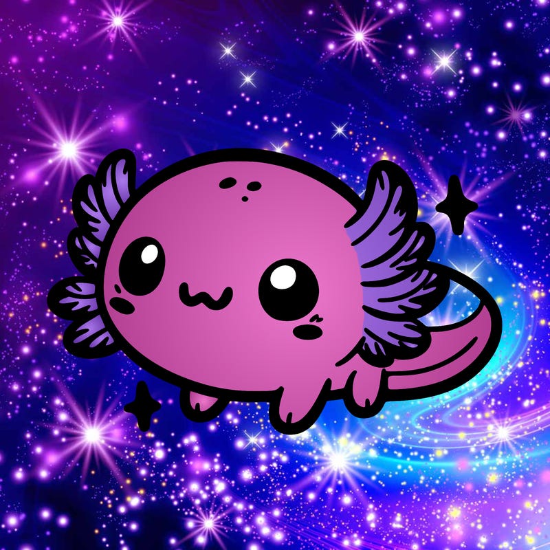 cute easy baby axolotl